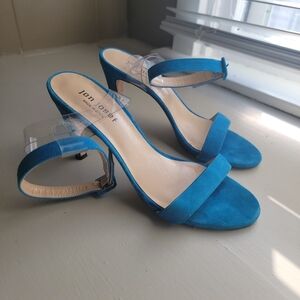 Jon Josef, Bright Blue Suede Sandals, 8 1/2